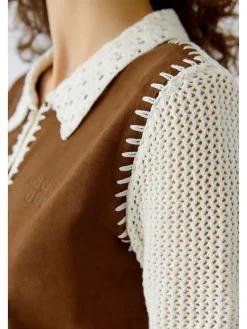 Vest bruin/crème