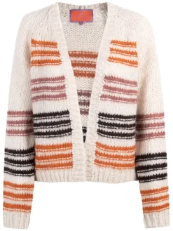 Vest crème/oranje/bruin