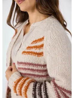 Vest crème/oranje/bruin
