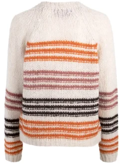 Vest crème/oranje/bruin