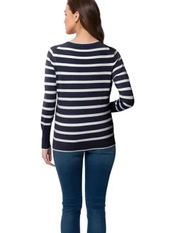 Vest donkerblauw/crème