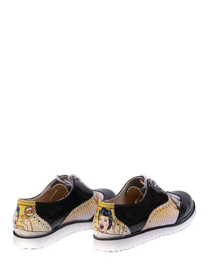 Veterschoenen wit/zwart/meerkleurig