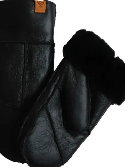 Wanten met lamsvacht "Nappa" zwart