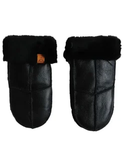 Wanten met lamsvacht "Nappa" zwart
