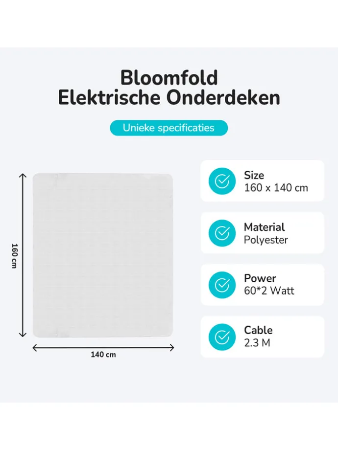 Warmtedeken wit - (L)160 x (B)130 cm
