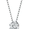 Witgouden ketting met diamanten hanger - (L)45 cm