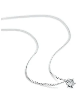 Witgouden ketting met diamanten hanger - (L)45 cm