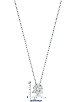 Witgouden ketting met diamanten hanger - (L)45 cm