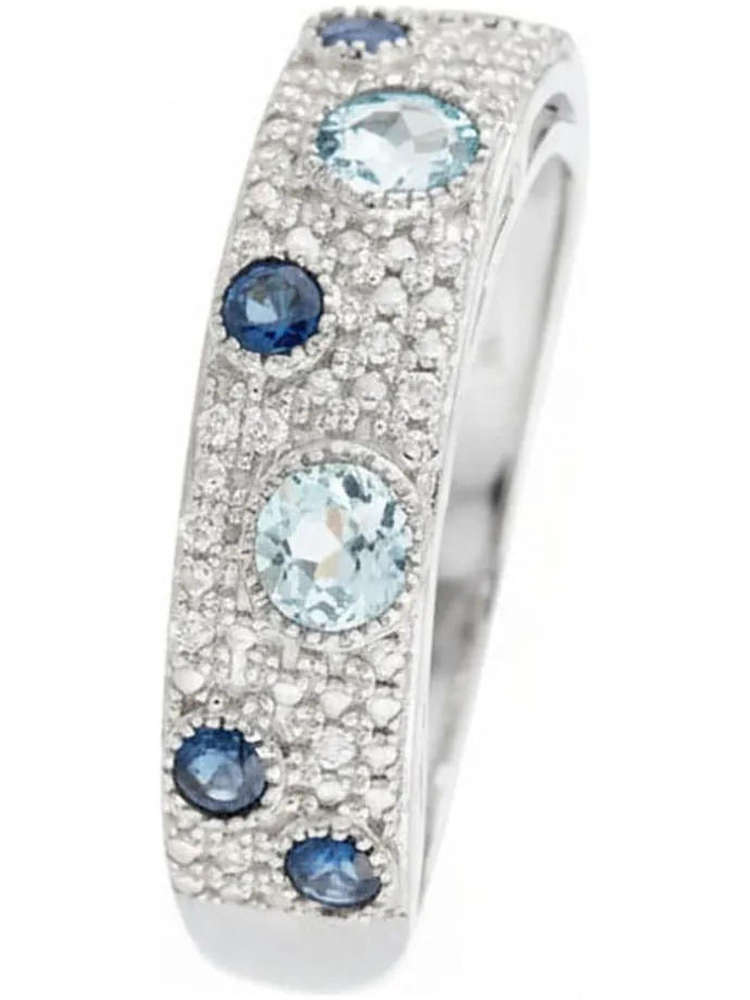 Witgouden ring "Majunga" met diamanten en edelstenen
