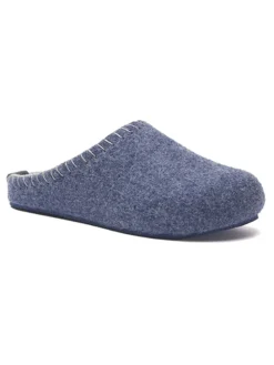 Wollen pantoffels donkerblauw