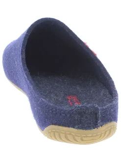 Wollen pantoffels "Rodekruis" donkerblauw