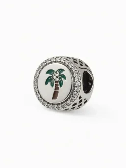 Zilveren bead met edelstenen