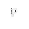 Zilveren bead "P"