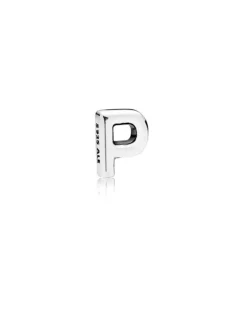 Zilveren bead "P"