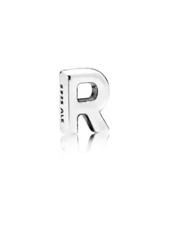 Zilveren bead "R"
