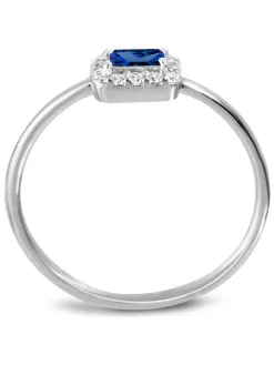 Zilveren ring met edelstenen en diamanten