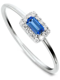 Zilveren ring met edelstenen en diamanten